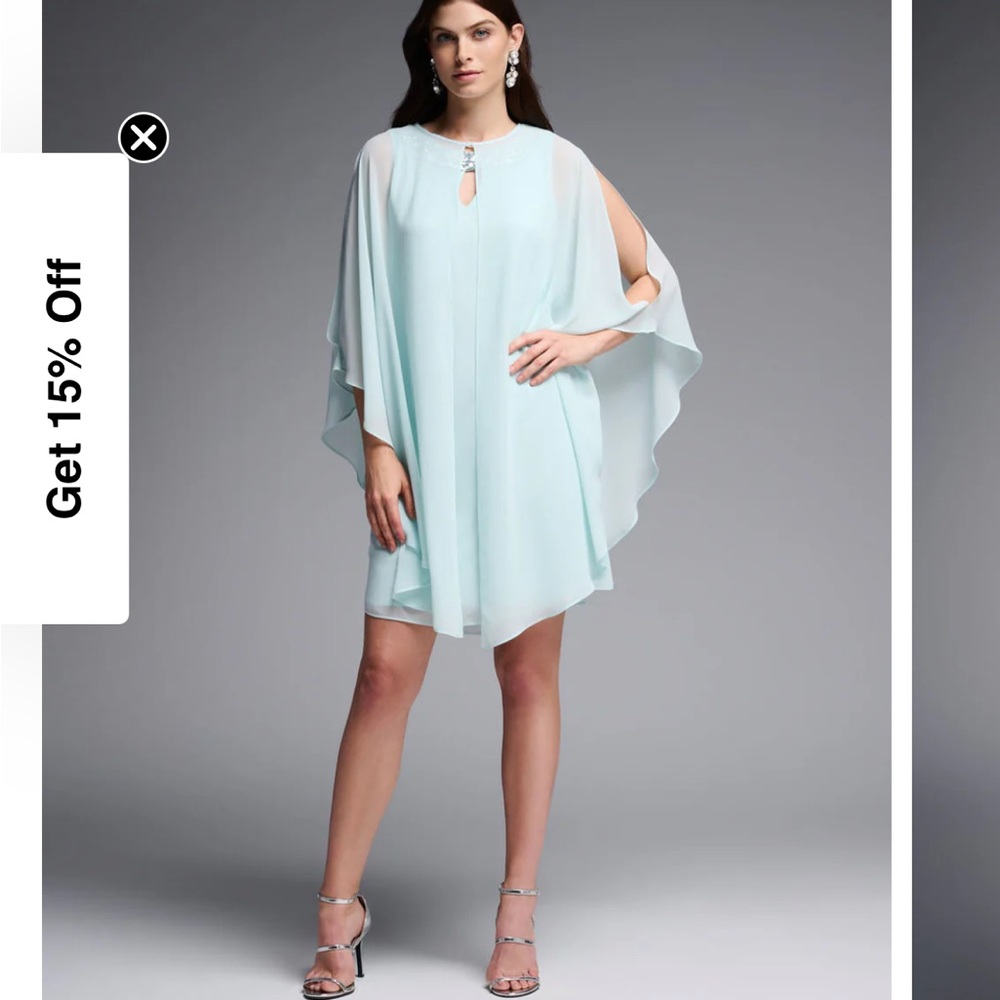Joseph Ribkoff Light Blue Cape Mini Dress